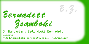 bernadett zsamboki business card